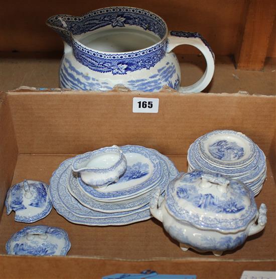 Box of blue & white ceramics